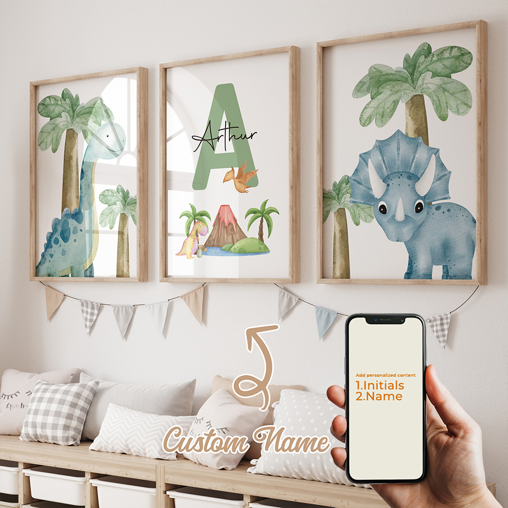 Photography Interior - 3pcs Personalized Custom Name Cartoon Child