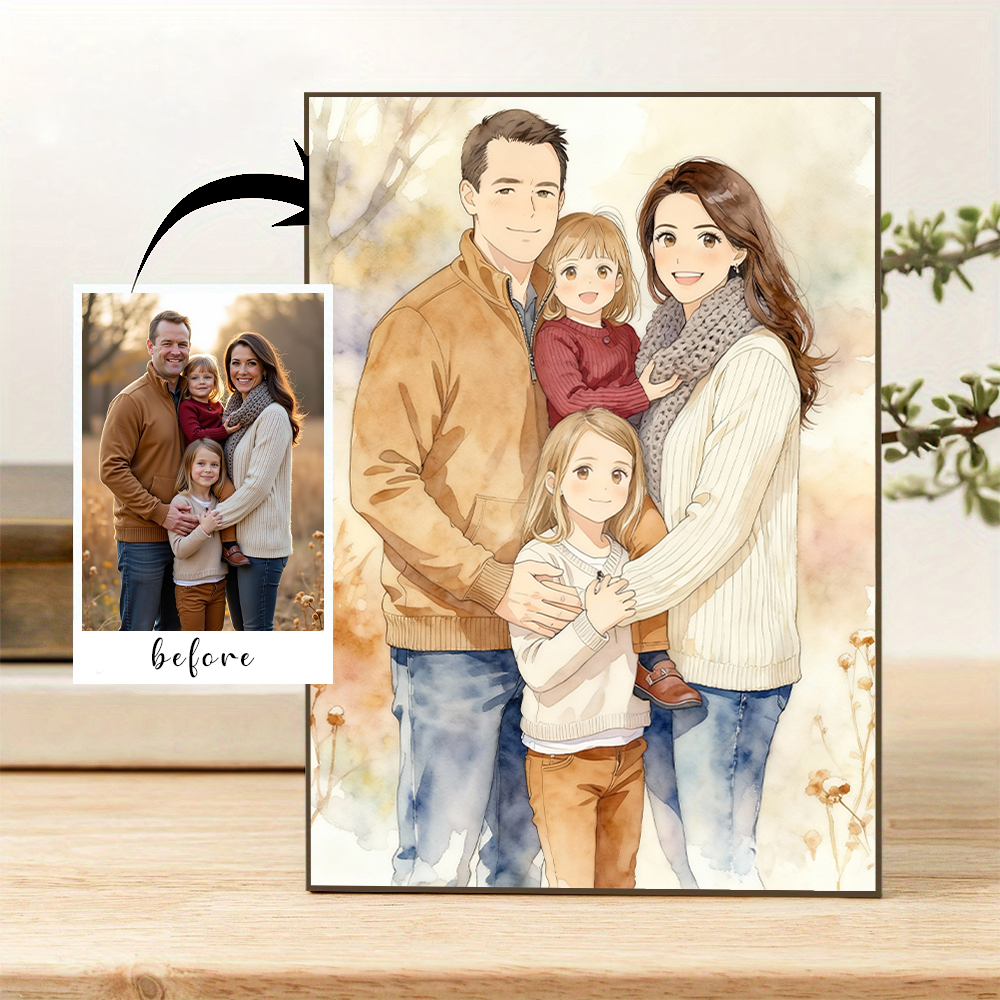 Photography Interior - Personalized customization watercolor painting style canvas
