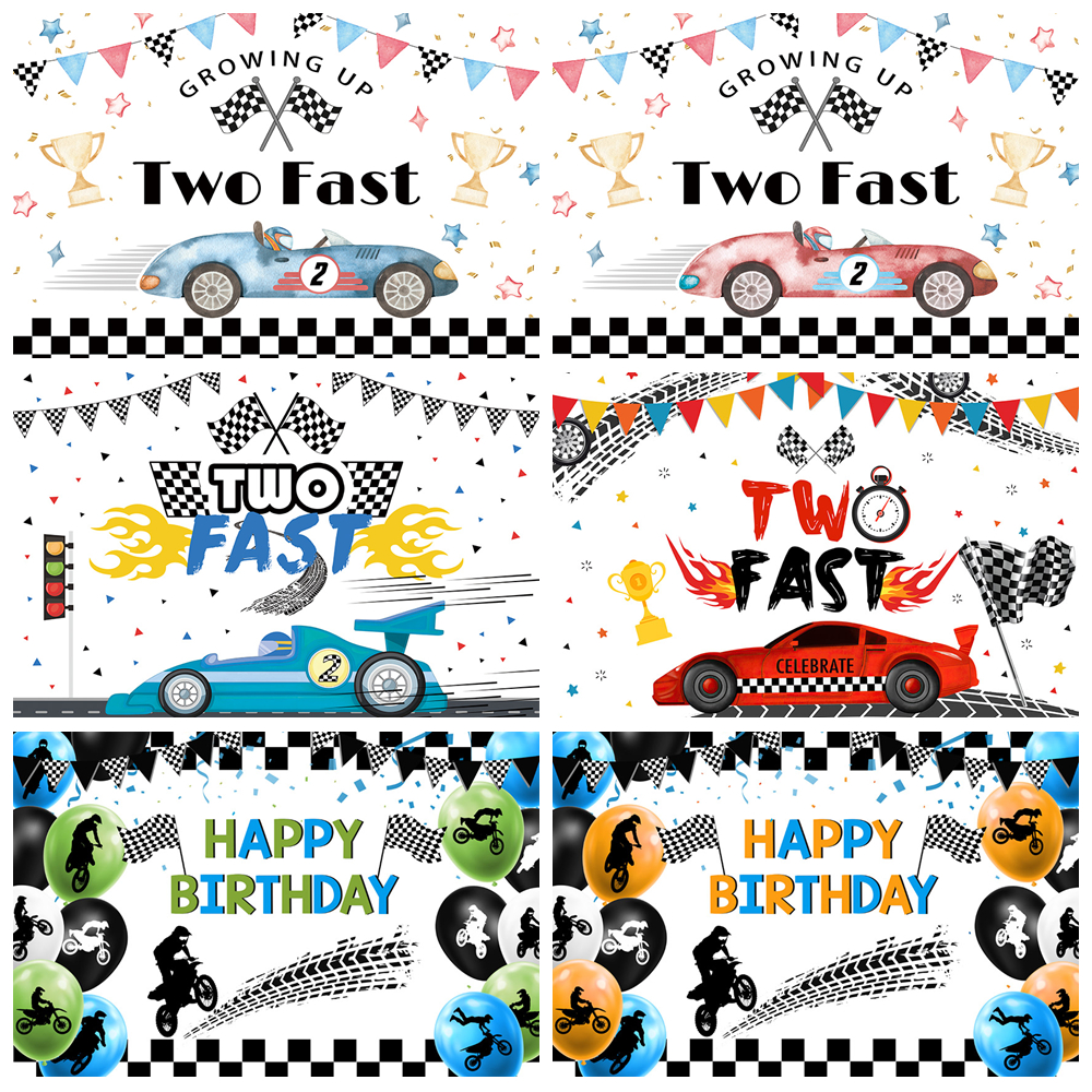 Photography Competition - Racing Birthday Party Backdrop 2 Fast