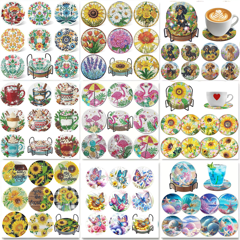 Photography Course - 8-piece set/Diamond painting coaster set with