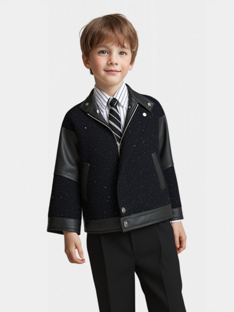 Photography Year - Gentleman Kids Shiny Motorcycle Pu Leather