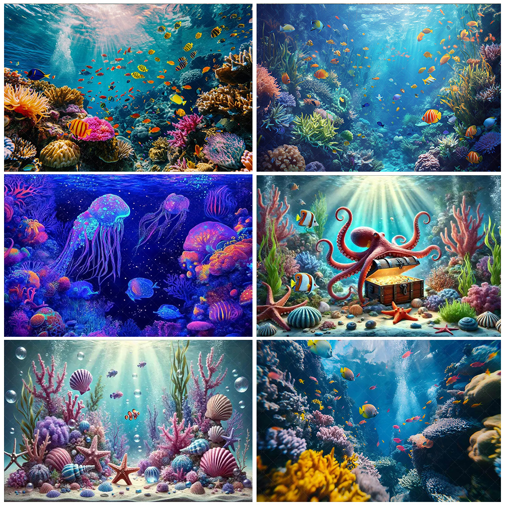 Photography History - Underwater World Party Decoration Backdrop Ocean