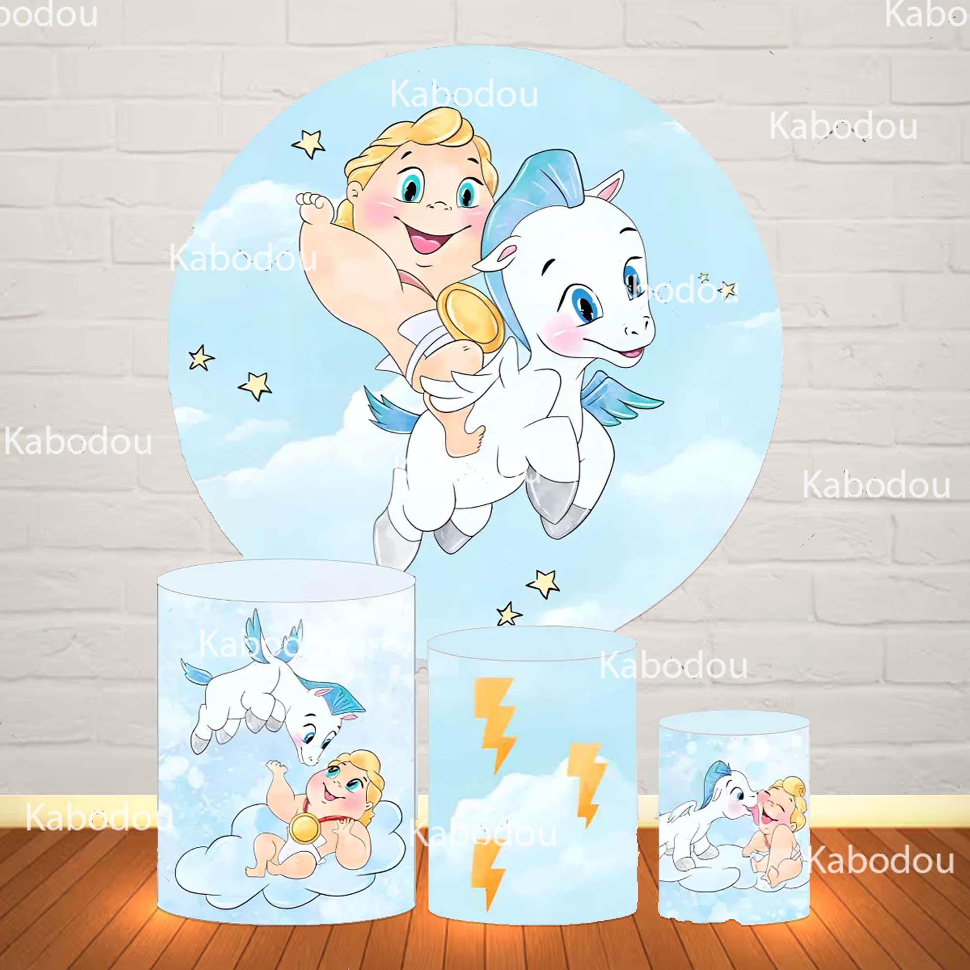 Photography Aesthetic - Hercules Baby Blue Backdrop Round Boy