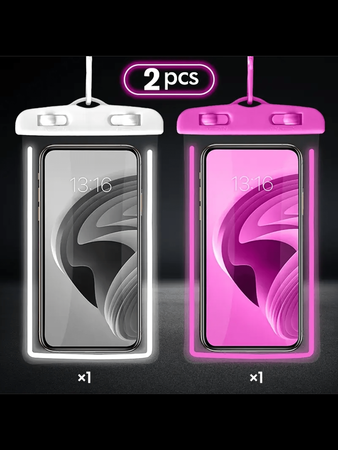 Photography Is - 2-Pack Luminous Waterproof Phone Case with