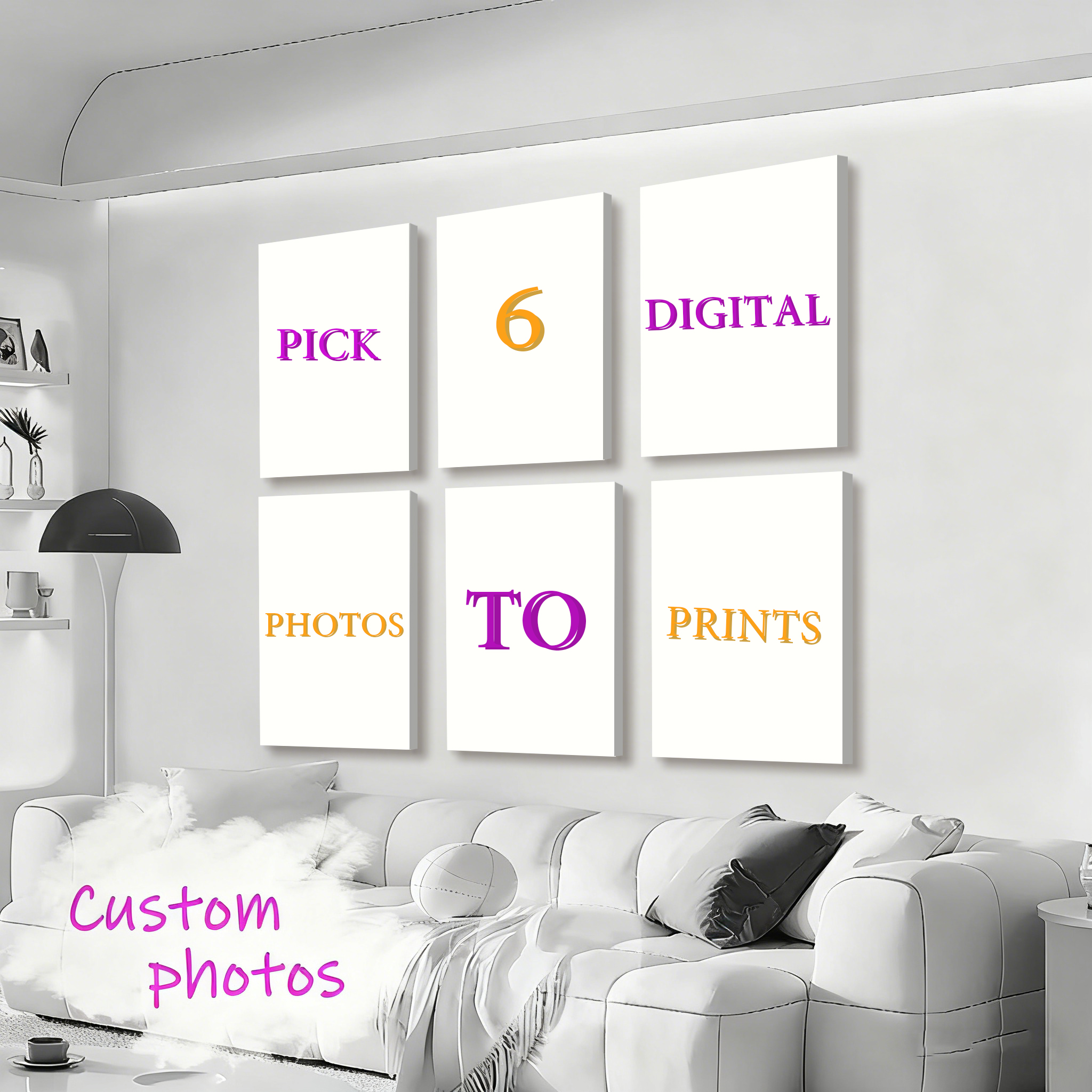 Photography Interior - 6pcs/set Custom Canvas Prints Photo Wall