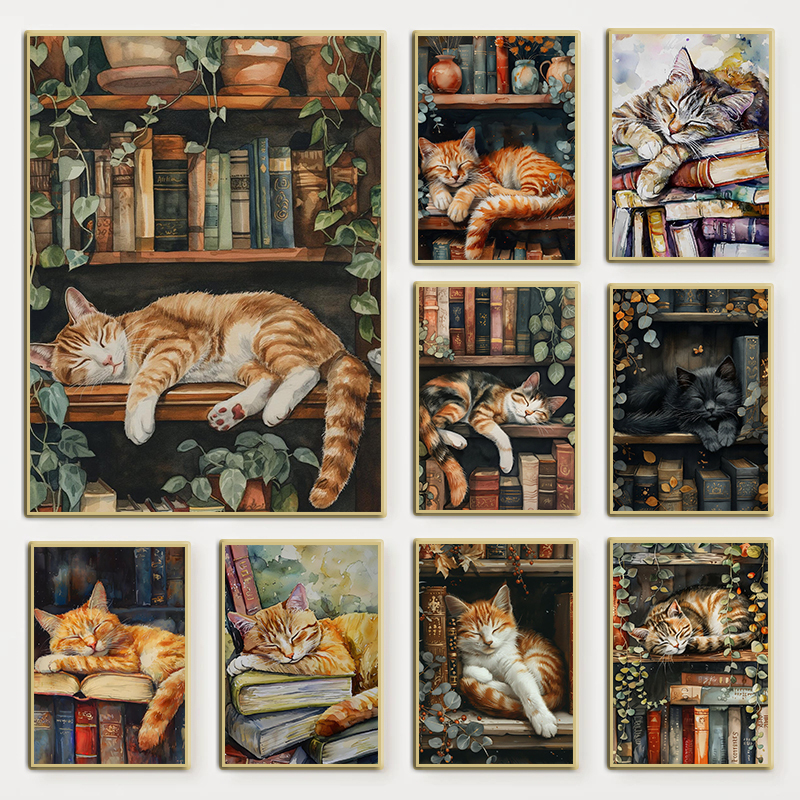 Cute Cat and Book Poster Victo – обзор и цена Photography Night