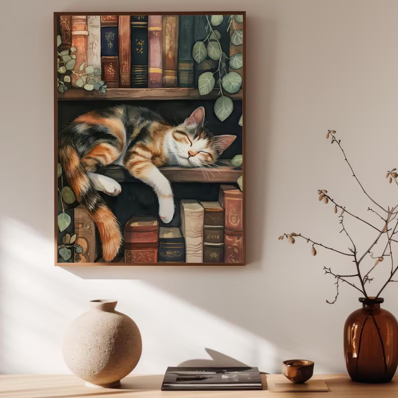 Cute Cat and Book Poster Victo – обзор и цена Photography Night
