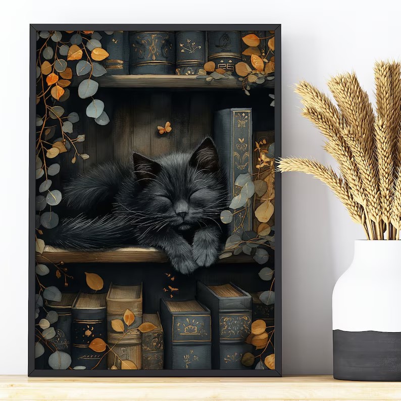 Cute Cat and Book Poster Victo – обзор и цена Photography Night