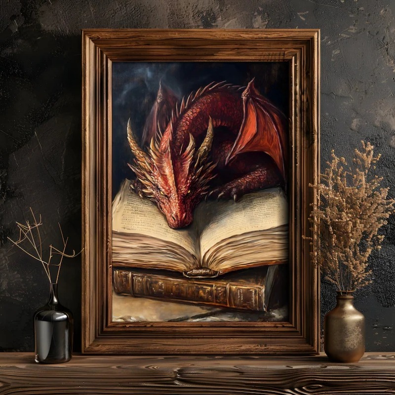 Large Dragon Reading Book Post – обзор и цена Photography Night