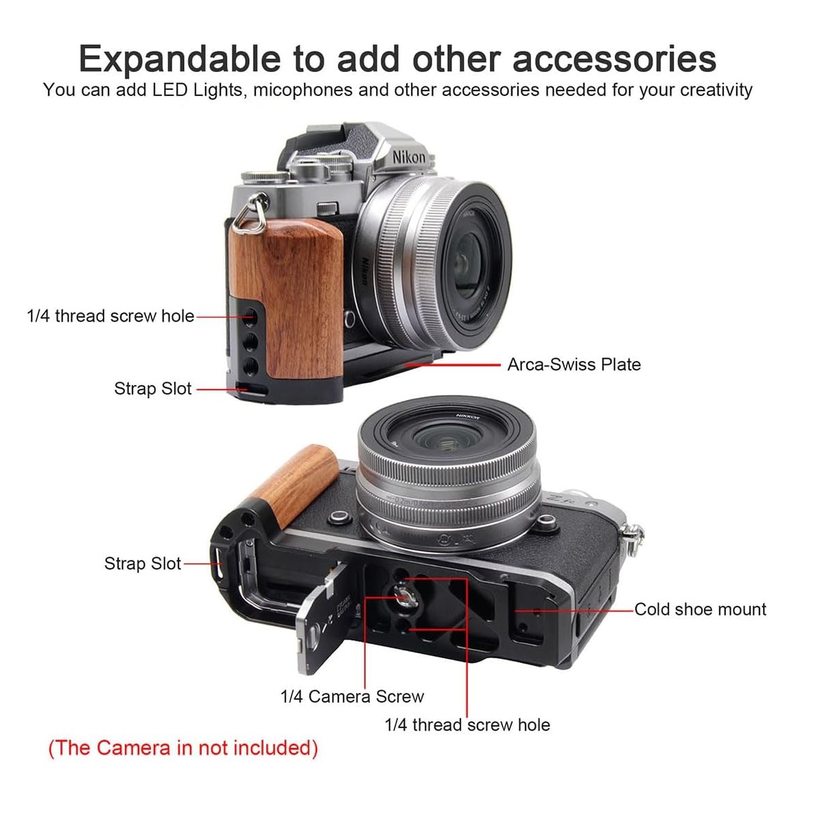 Handgrip, Wooden L-Shape Grip  – обзор и цена Camera Cold Shoe