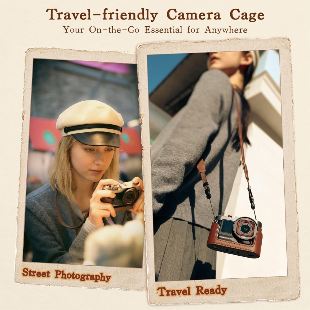 Vintage Camera Cage for Insta3 – обзор и цена Camera Strap Leather