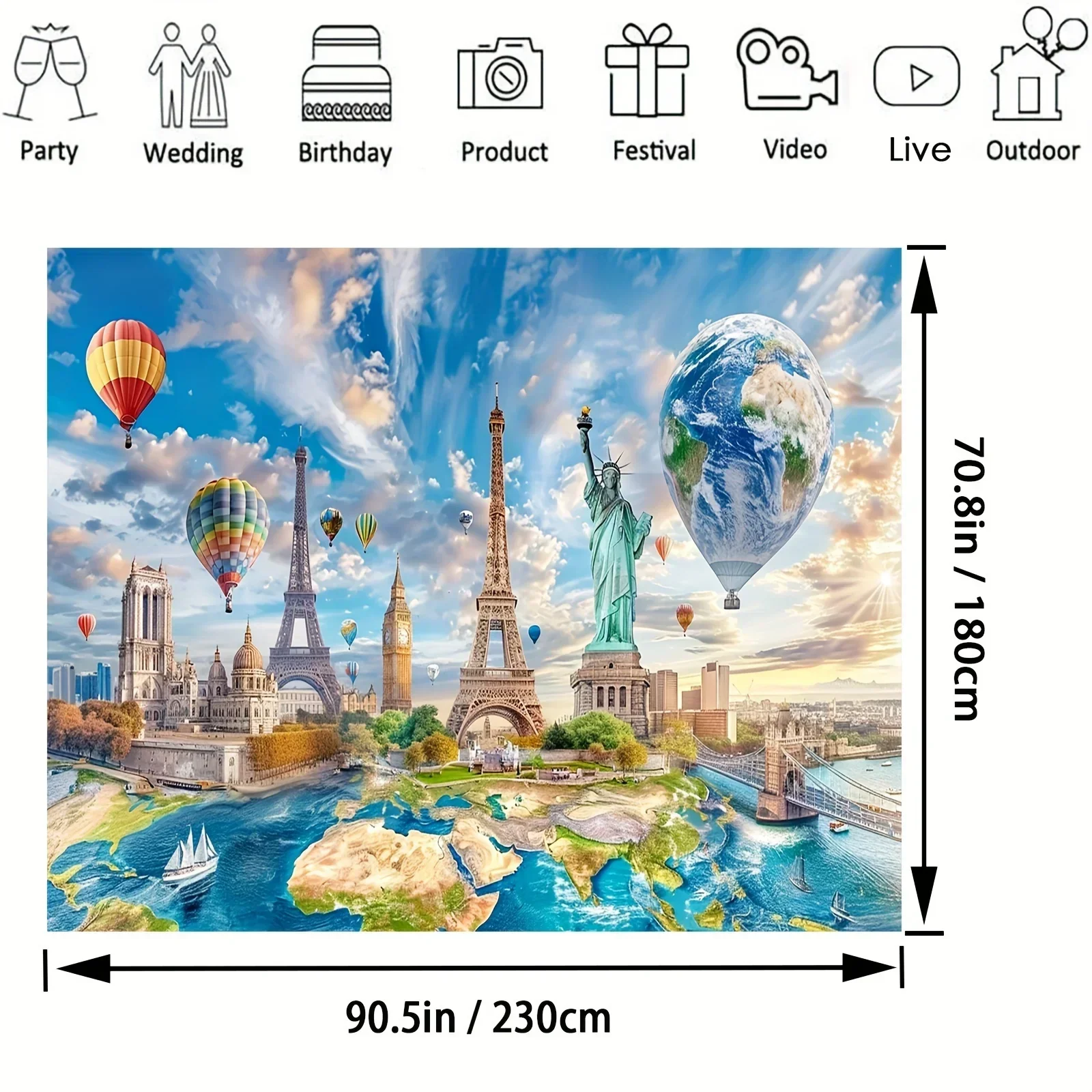1pc Global Travel Photo Backgr – обзор и цена Photography History