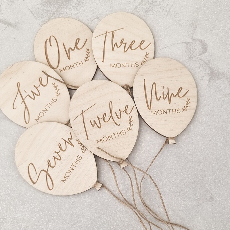 Wooden Milestone Baby Balloon  – обзор и цена Photography Word
